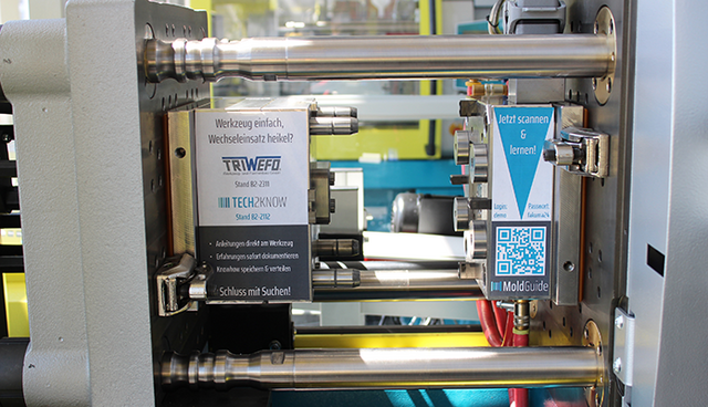 MoldGuide Zugang per QR-Code direkt am Spritzguss Werkzeug